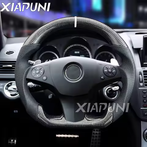 Carbon Fiber Steering Wheel For Benz Mercedes C63 E63 AMG W203 W204 2008 - 2011
