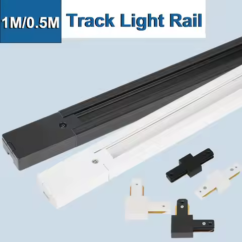 1M 0.5M LED Track Light Rail 2 Wire Electrified Rail With Spots Led Track Lamp for Clothing Store Ho