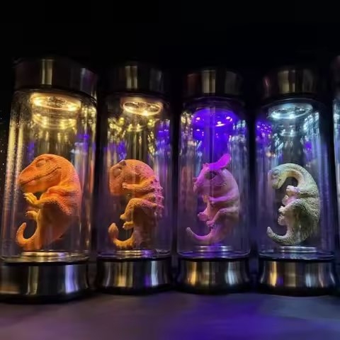 Jurassic Park Dinosaur Embryo Jar Jurassic World Velociraptor Colorful Glow Embryo Jar Movie Prop