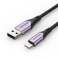 Vention สาย Apple ที่ผ่านการรับรองสายเคเบิลหลอดไฟ USB สายชาร์จเร็ว2.0 2.4A 480Mbps สำหรับ iPhone 12