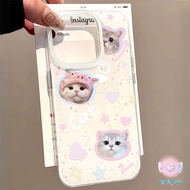 Local Delivery Imd Cream Case Cute Cat Simple For IPhone16 15 13 12 11 7 8plus Pro Promax X XR XS Ab