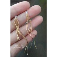 EARRING GOLD 916 WAVE DROP