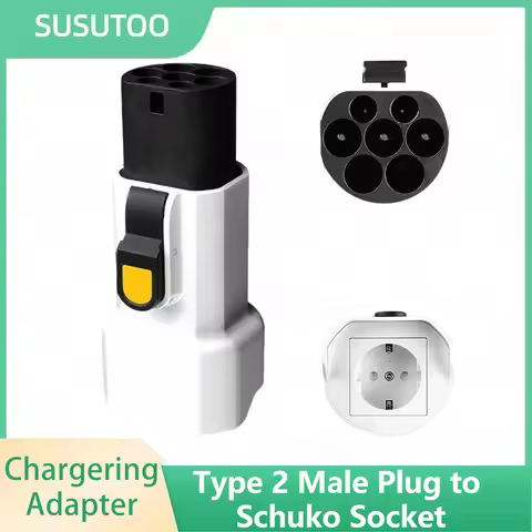 Portable 220V Type 2 Male Plug to Schuko Socket EV Charging Adapter For EV Charger EV Connector