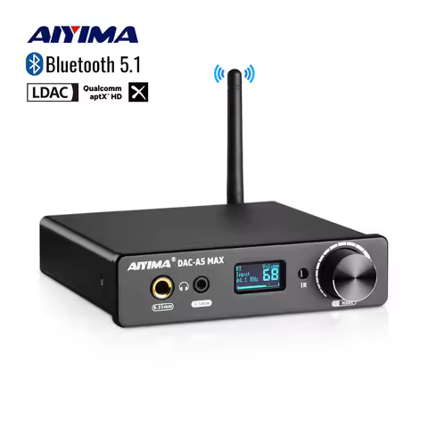 AIYIMA Audio A5 Max Mini DAC Headphone Amp ES9018K2M Decoder Bluetooth 5.1 APTX-LDAC Support DSD256 