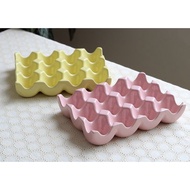 Ceramic Egg Tray Egg Tray 12 Pieces Candy Color Egg Tray