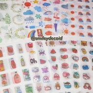 6 Lembar Washi Sticker isi 100-200pcs untuk Journal Diary Scrapbook