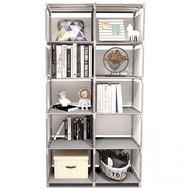 Non Woven Multi Compartment Book Shelf 5 Tier 10 Columns / 3 Tier 3 Columns DIY Book Rack With Rear 