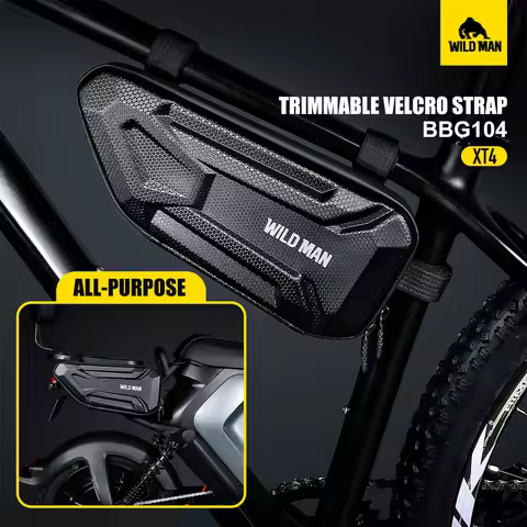WILD MAN Bike Triangle Bag Electric Motorcycle Side Bag EVA Hard Shell Waterproof Scooter Pouch Cycl