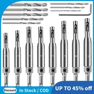 Self Centering Drill Bit Set 17PCS- for Hinges, 1/4" Hex Shank Bits Ideal for Woodworking Doors Proj