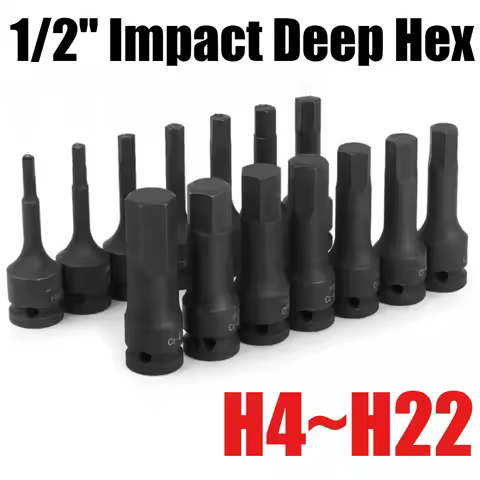 1/2inch Impact Hex Socket Electric Drill Socket Adapter Air Impact Wrench Hex Head Socket H4 H5 H6 H