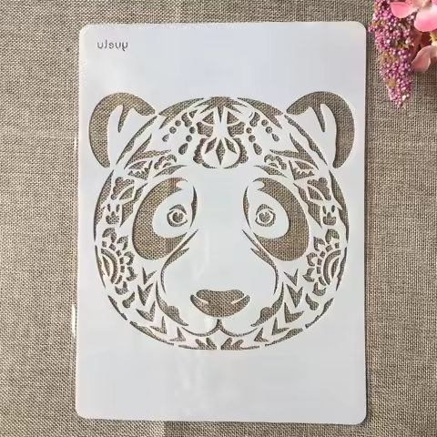 A4 29x21cm Hand Draw Panda DIY Layering Stencils Painting Scrapbook Coloring Embossing Album Decorat