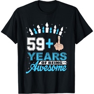 New I Am 59 Plus Finger Funny 60Th Birthday Christmas Best  T-Shirt