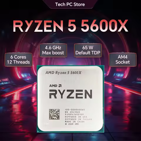 NEW AMD Ryzen 5 5600X 65W 7NM L3=32M 3.7GHz 6-Core 12-Thread R5 5600X Gaming Processor DDR4 Socket A