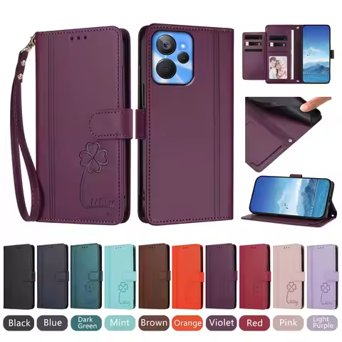 Protective Case Magnetic Flip Wallet Leather With Card Slot For Realme 10 Pro Plus 10 9 Pro Plus 9 P