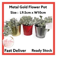 (1PC) Metal Gold Flower Pot Flower Vase / Pasu Iron Flower Gold Color