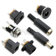 10PCS 5Pair 5.5x2.1mm DC Power Plug Male Female Jack Socket Nut Panel Mount DC Power Adapter Connect