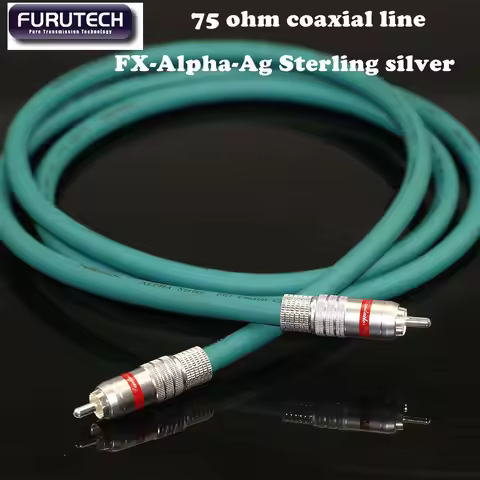 The original FURUTECH FX-Alpha-Ag sterling silver 75 ohm coaxial audio digital cable is connected to