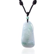 飄花翡翠關聖帝君關公項鍊 | 天然緬甸玉翡翠A貨 | 送禮