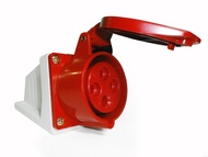 CEE 114 16A 4 PIN INDUSTRIAL WALL SOCKET (RED) IP44