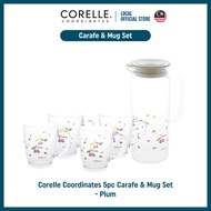 CORELLE Coordinates Carafe & Mug Set 5pc -  Plum | Lightweight