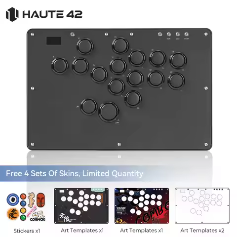 Haute42 Fightstick Arcade Controller Joystick Hitbox Leverless Controller For PC/PS4/PS5/Switch Figh
