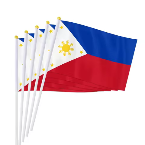 14*21cm Philippines Hand Flag, Philippine National Flag World Countries Decor Small Hand Held Waving