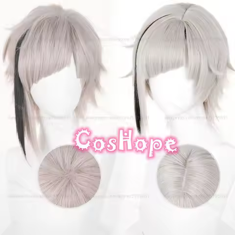 Nakajima Atsushi Cosplay Wig 30cm Short Warm Pink Gray Wig Cosplay Anime Cosplay Wigs Heat Resistant