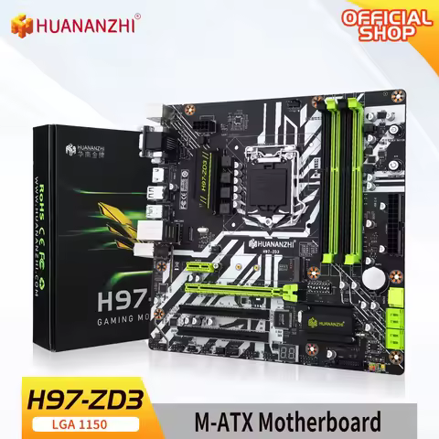 HUANANZHI H97 ZD3 H97 motherboard LGA 1150 M-ATX SATA3 USB3.0 NVME NGFF M.2 SSD support non-ecc RAM 