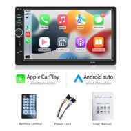 (Carplay)วิทยุติดรถยนต์ 7 นิ้ว 2DIN HD วิทยุติดรถยนต์ รองรับ Android Auto Bluetooth FM Mirrorlink จอ