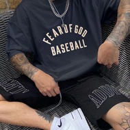 2022 ESSENTIALS Apricot Black Paint Letter Logo FG Top Tees FEAR OF GOD FOG O-Neck Loose Short Sleev