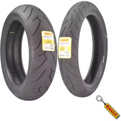 Sport Performance Motorcycle Tires - 120/70 ZR 17 Front & 180/55 ZR 17 Rear, Suitable for 17-Inch Wh