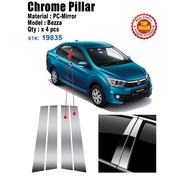 4(PCS) Perodua Bezza Chrome Pillar