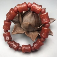 Backflow Old Agate Red Agate Back Pattern Bamboo Bracelet Size 10x16mm 8mm Antique Antique Old Objec