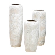 Jingdezhen Ceramic Floor Vase Dried Flower White Bubble Glaze Modern Flower Vase American Retro Vase Decoration
