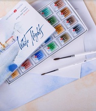 [DA ĐEN] Màu Nước White Nights 24 Màu Hộp Giấy