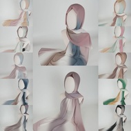 Gradient Tie-Dye Chiffon Headscarf Printed Chiffon hijab Arab Middle East Headscarf Ready stock11.27