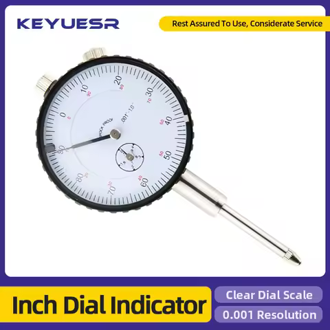0-1" Inch Dial Indicator Imperial Hour Type Indicator Magnetic Table Stand Dial Gauge Micrometer Woo