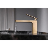 Faucet 30665 Waterfall Single-Hole Open Platform Lower Basin Wash Basin Hot and Cold Square Brushed 