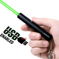 Mini USB Rechargeable Green Laser Pointer 5MW 532NM Bright Green