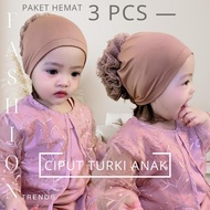 RN HIJAB - Economical package of 3 pcs of children's ciput // Turkish children's inner for ages 0.6-