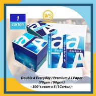 Double A A4 Paper 70gsm / Double A A4 Paper 80gsm / A4 Paper / Kertas A4 (500 Sheets x 5 Ream)