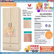 BARU Lemari Pakaian UPVC Pintu 2 Anti Rayap Jamur Air Karat ALIANDRA