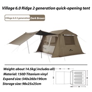 Naturehike Village 6.0 Ridge 2 generation เต็นท์เปิดเร็วสำหรับ 4-6 คน ความจุขนาดใหญ่ เต็นท์อัตโนมัติ