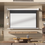 Electric Rising And Falling Home Use Remote Control Metal Projection Screen Wall Mounted Bedroom Liv
