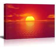 Canvas Printing Wall Art Wallpictures Paintings Modern Wall Art Stretched Majestic View of Red Sunri