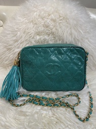 Chanel Vintage 綠色蜥蜴皮Chain Bag