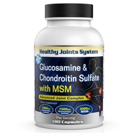 Healthy Joints System Glucosamine Chondroitin Sulfate with MSM Capsules - 180 Count - Supplement wit