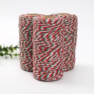 Listing Tag Rope 100m Red White Green Cotton 2mm Colorful Thread Ready Stock Christmas Party Gift Decoration