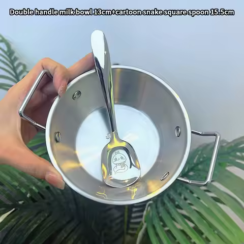 1pc Solo Item Korean Culinary Style Bowl; Lasting Stainless Steel Rice Wine Cup; Double-Fisted Snack