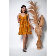 Dress Jiya Motif Bunga Garden Flow Bali Terlaris Kekinian Viral CasualDress Wanita Adem Bahan Rayon
